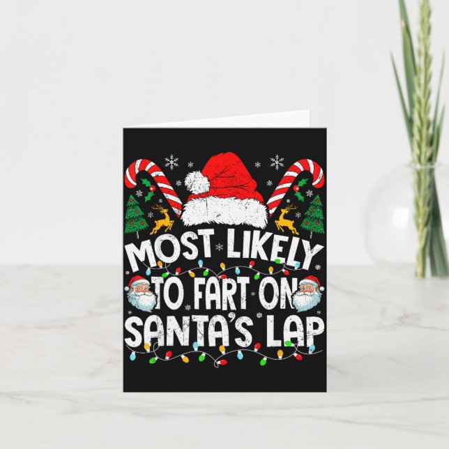 Carte Most Likely To Fart On Santa’s Lap Family Matching (Devant)