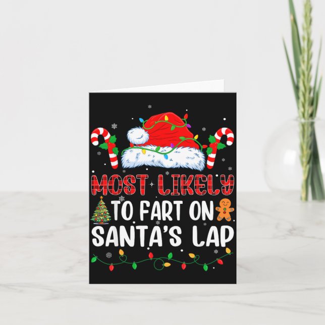 Carte Most Likely To Fart On Santa's Lap Family Matching (Devant)