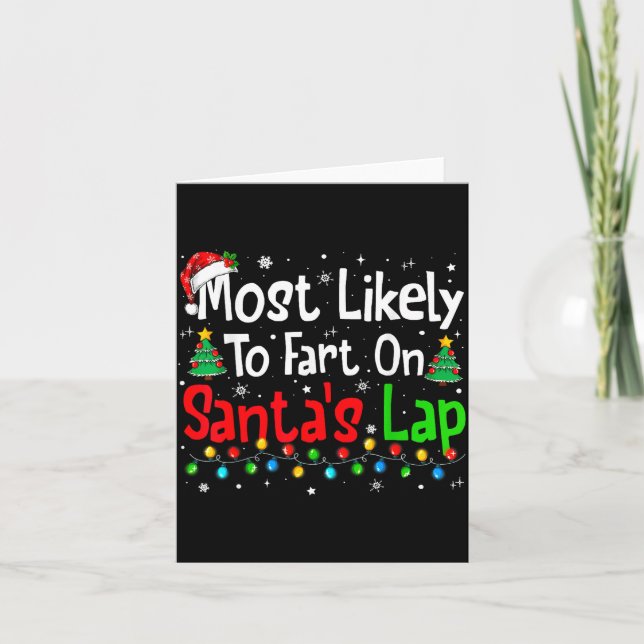 Carte Most Likely To Fart On Santa's Lap Family Matching (Devant)
