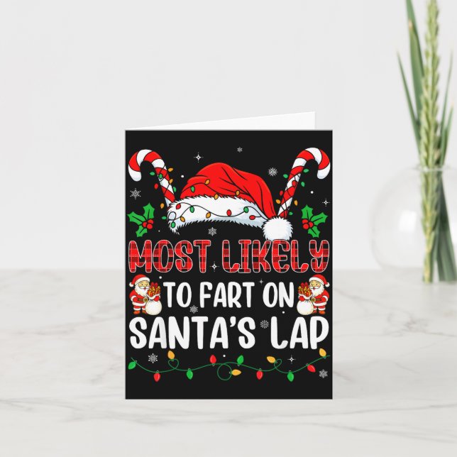 Carte Most Likely To Fart On Santa's Lap Family Matching (Devant)