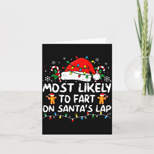 Carte Most Likely To Fart On Santa's Lap Vintage Christm (Devant)
