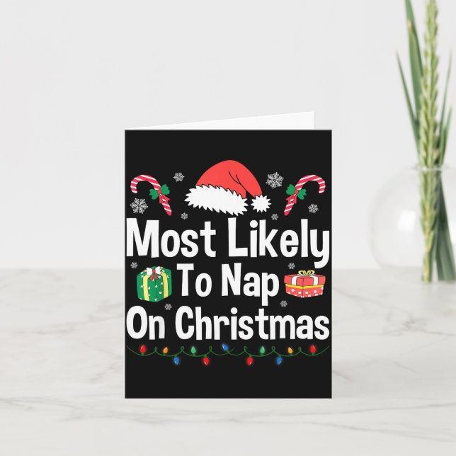Carte Most Likely To Nap On Christmas Family Funny Match (Devant)