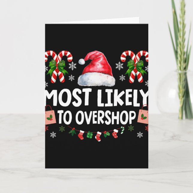 Carte Most Likely To Overshop Shopping Squad Family Chri (Devant)