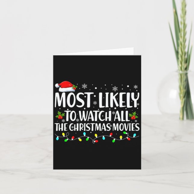 Carte Most Likely To Watch All Christmas Movies Matching (Devant)