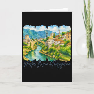Carte Mostar Bosnie-Herzégovine Voyage Voyage Pinceau