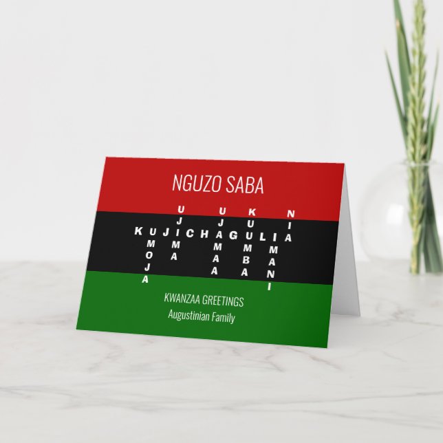 Carte Mot de passe personnalisé NGUZO SABA Kwanzaa (Devant)