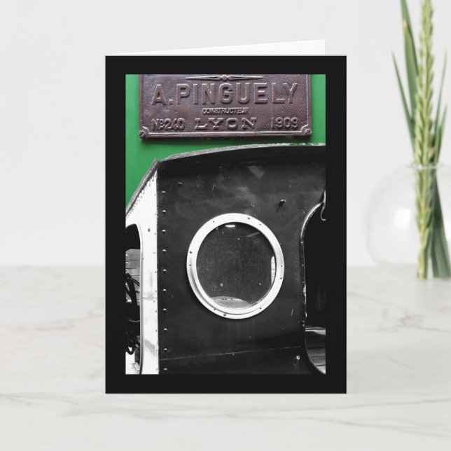 Carte Moteur à vapeur Plaque Vintage 1909 (Devant)