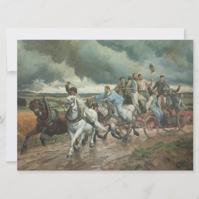 Carte Moteur de feu vintage (par Eugène Burnand) (Devant)