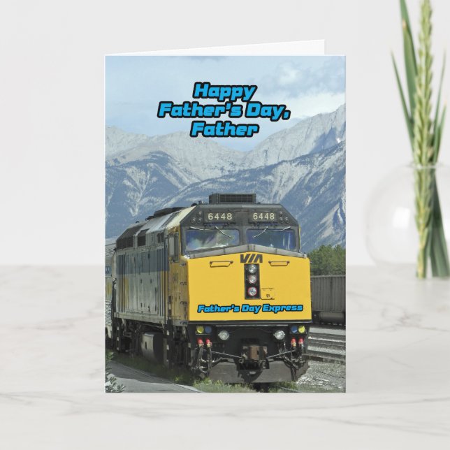 Carte Moteur de train Jaune Bonne Fête des pères au père (Devant)