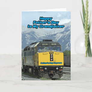 Carte Moteur de train Jaune Bonne Fête des pères Grand-p