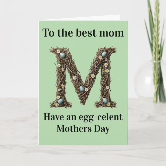 Carte Mother’s Day Card Cute Rustic Floral Letter (Devant)