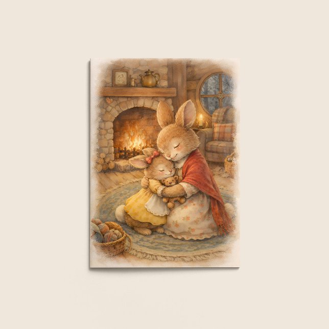 Carte Mother’s Day Card – Rabbit Cozy Embrace (Créateur téléchargé)