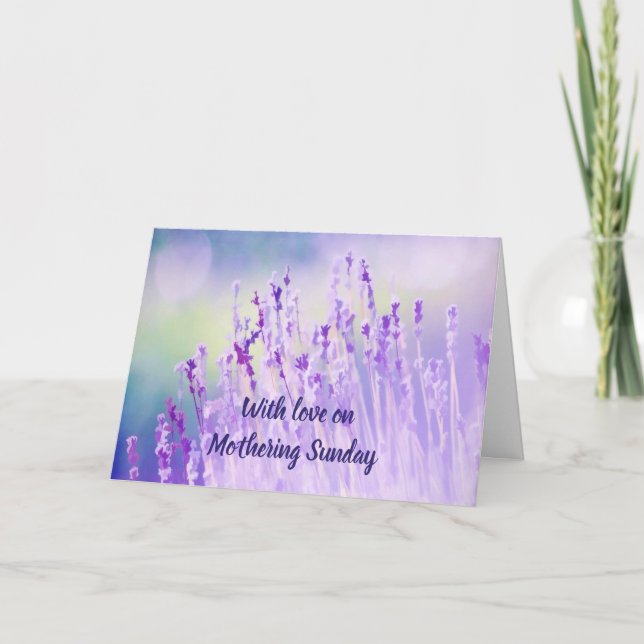 Carte Mothering Sunday Elegant Garden Lavender Fleurs (Devant)