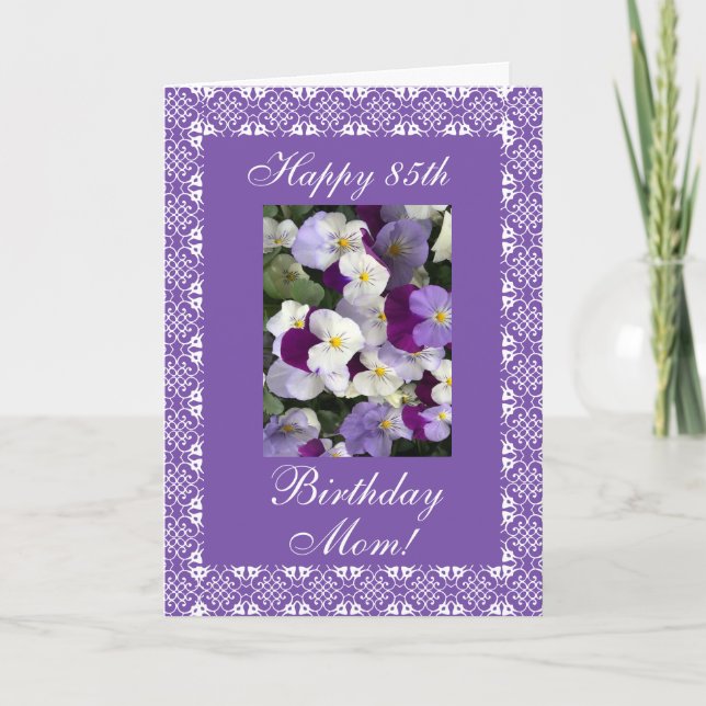 Carte Mother's birthday pansies (Devant)