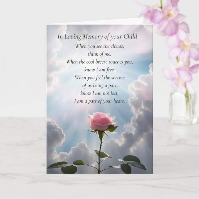 Carte Mothers Day Bereaved Grieving Loss of Child (Orchidée)