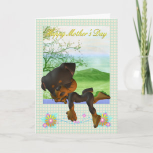 Carte Mother's Day Card, with little Rottweiler dog