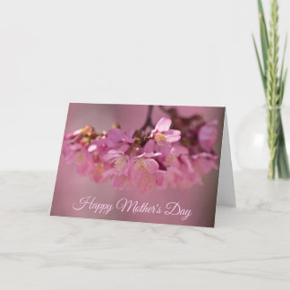 Carte Mother's Day Cherry Blossoms Delicate Pink Bouquet
