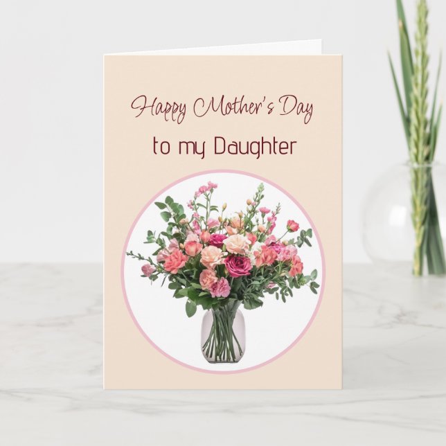Carte Mother's Day Flowers Bouquet for Daughter (Devant)