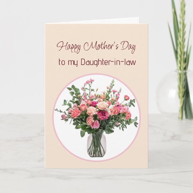 Carte Mother's Day Flowers Bouquet for Daughter-in-law (Devant)