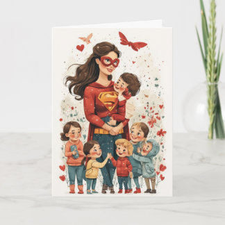Carte Mother's Day Holiday Folded Greeting Card