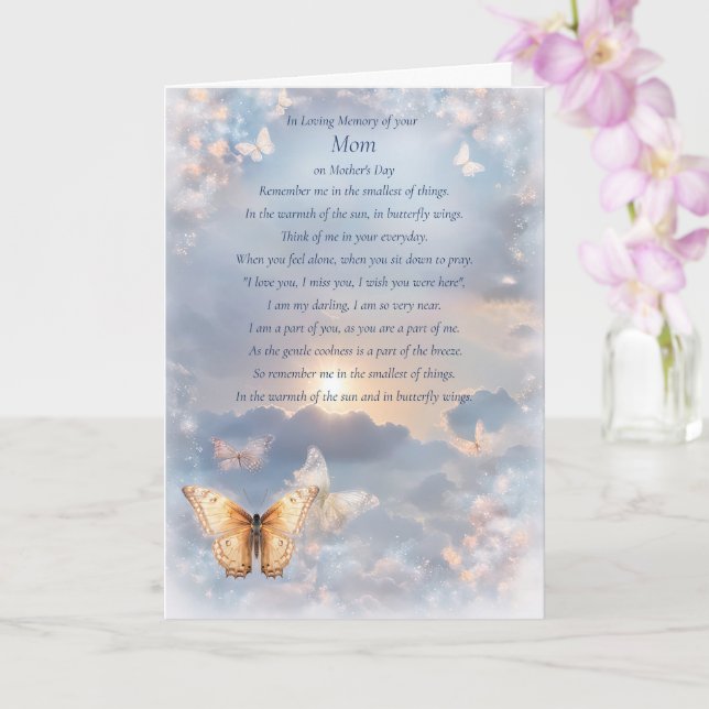 Carte Mothers Day Sympathy in Remembrance Mom Spiritual (Orchidée)