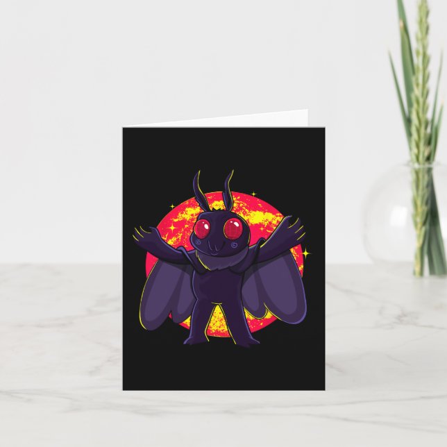 Carte Mothman Cute Cryptid Créatures Point Agréable WV R (Devant)