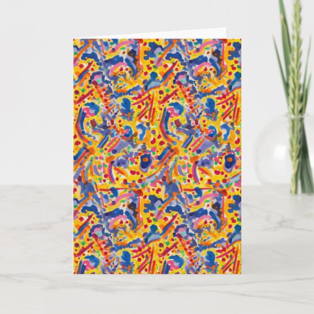Carte Motif Abstrait Coloré et Audacieux Vide (Devant)