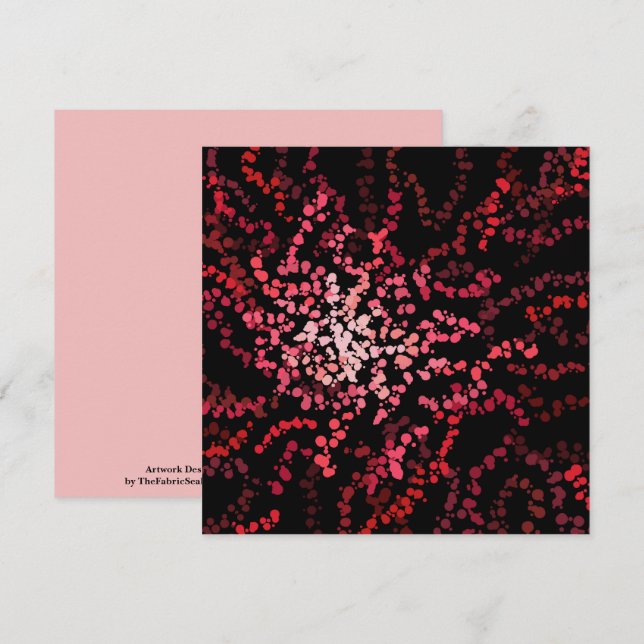 Carte Motif abstrait de points éclaboussés de roses et d (Devant / Derrière)