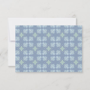 Carte Motif Abstrait Floral Bleu