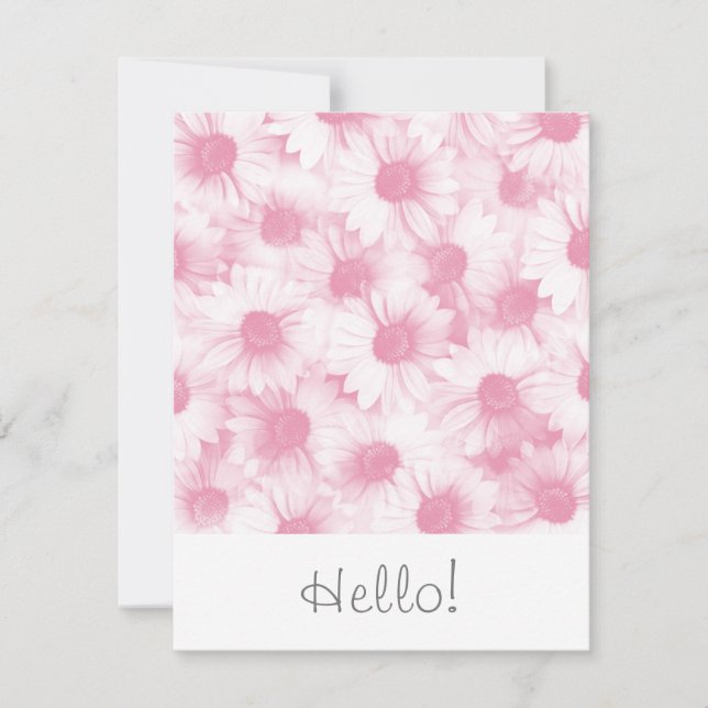 Carte Motif Abstraite Soft Pink Daisy (Devant)