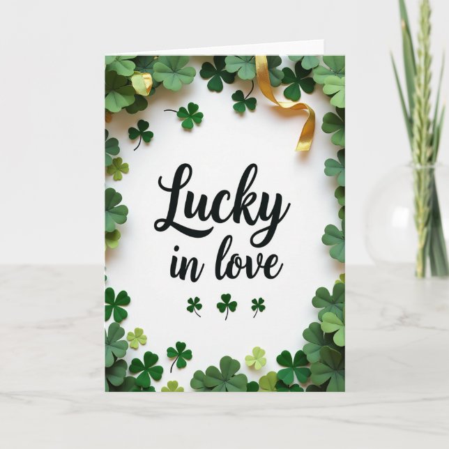 Carte motif Amour Trèfle (Devant)