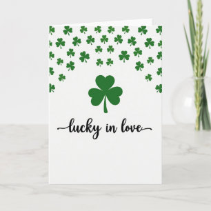 Carte motif amour trèfle