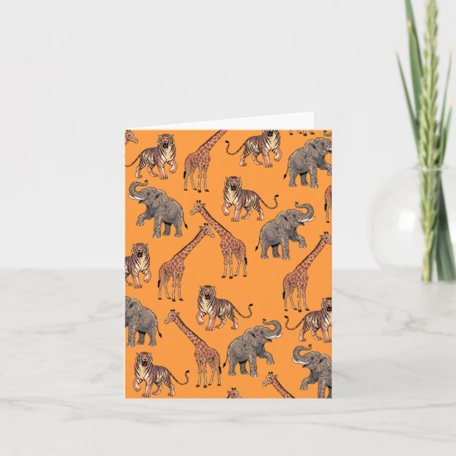 Carte Motif Animal Africain (Devant)