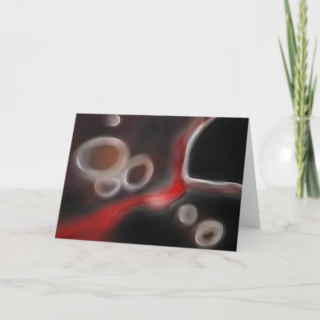 Carte Motif artériel : Noir, Blanc et Rouge Abstrait (Devant)