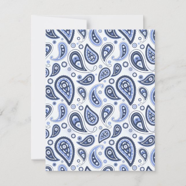 Carte Motif Blue Paisley (Devant)