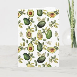 Carte Motif botanique Aquarelle Avocado