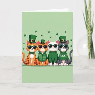 Carte motif Chance Chats Verts