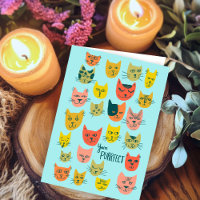Motif chaton coloré joli ANNIVERSAIRE PERSONNALISÉ