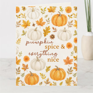 Carte Motif Citrouille mignon Thanksgiving