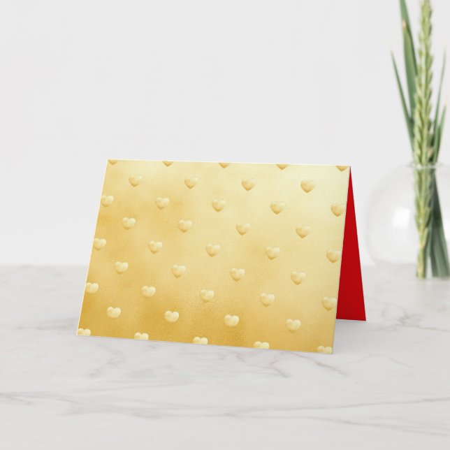 Carte Motif Cœur Doré Romantique (Devant)