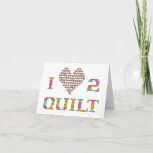 Carte Motif coloré de coeur et d'édredon de typographie