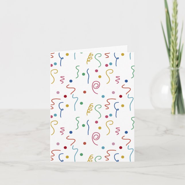 Carte Motif Confetti de la fête colorée (Devant)