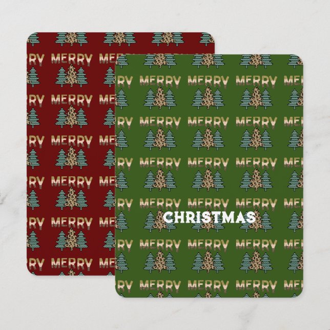 Carte Motif d'arbre de Noël (Devant / Derrière)