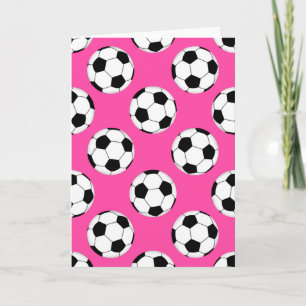 Carte Motif de balle de football rose