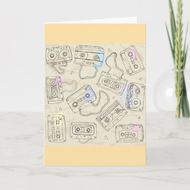 Carte Motif de bande mixte cassette nostalgique rétro de (Devant)