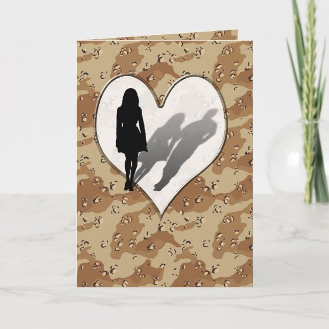 Carte Motif de camouflage militaire ~ Femme homme dispar (Devant)
