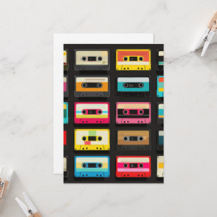 Carte Motif de cassette rétro – Musique vintage 