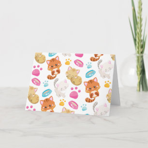 Carte Motif De Chats, Chats Mignons, Kitty, Chatons, Paw