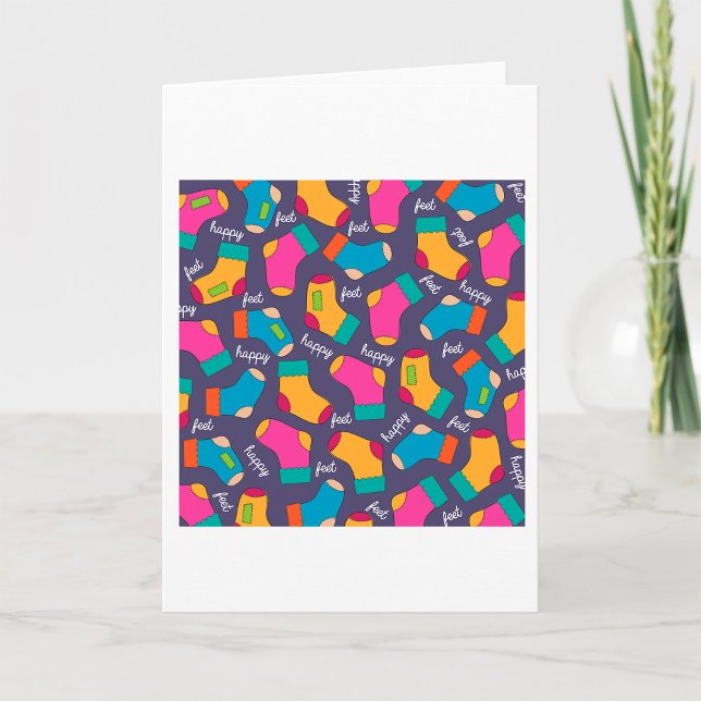 Carte Motif de chaussettes Colorful Happy Feet (Créateur téléchargé)