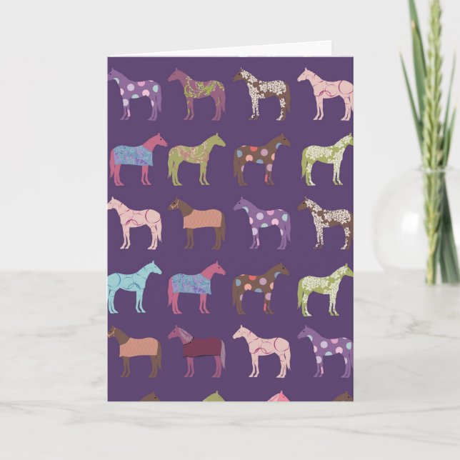 Carte Motif de Cheval coloré (Devant)